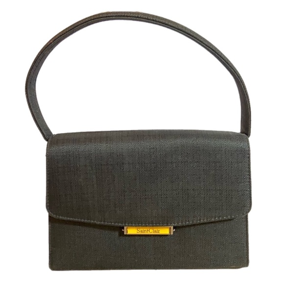 Vintage Saint Claire Handbag Bag Purse Clutch Elegant Classic Minimalist Black